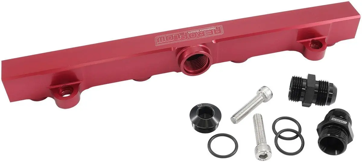 Billet Efi Fuel Rails For Mitsubishi Evo Iv–Ix (4G63) – Red Anodized 1