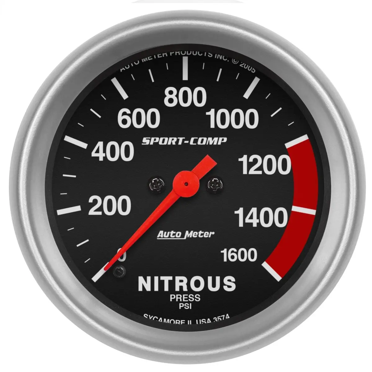 Autometer 3574 Sport-Comp Analog Gauge With White Dial And Black Bezel 1