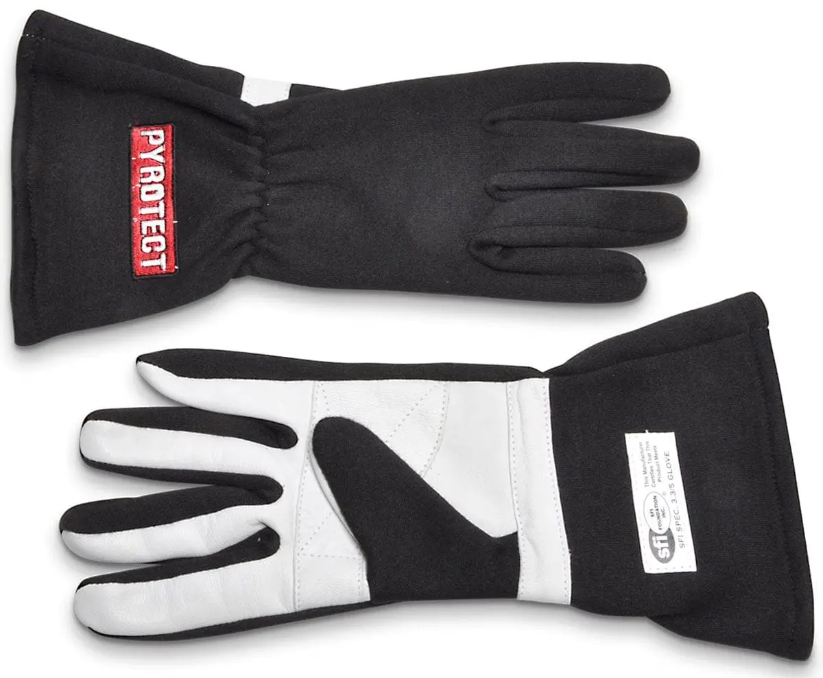 Sfi 5.0-Certified 2-Layer Nomex Racing Gloves – Lightweight Black Design 1